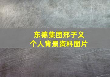 东德集团邢子义个人背景资料图片