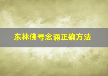 东林佛号念诵正确方法