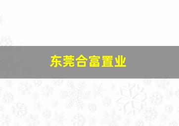 东莞合富置业