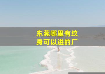 东莞哪里有纹身可以进的厂