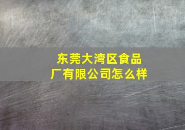 东莞大湾区食品厂有限公司怎么样