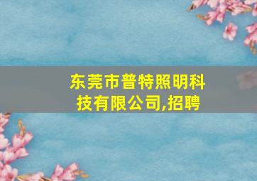 东莞市普特照明科技有限公司,招聘