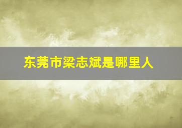 东莞市梁志斌是哪里人