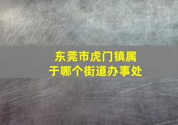 东莞市虎门镇属于哪个街道办事处