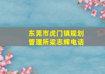 东莞市虎门镇规划管理所梁志辉电话