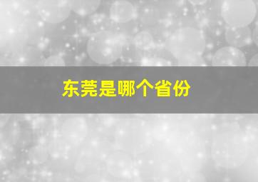 东莞是哪个省份