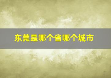 东莞是哪个省哪个城市