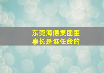 东莞海德集团董事长是谁任命的