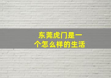 东莞虎门是一个怎么样的生活