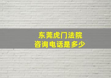 东莞虎门法院咨询电话是多少