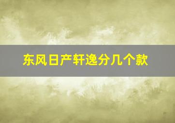 东风日产轩逸分几个款