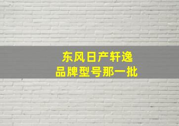 东风日产轩逸品牌型号那一批