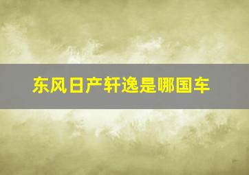 东风日产轩逸是哪国车