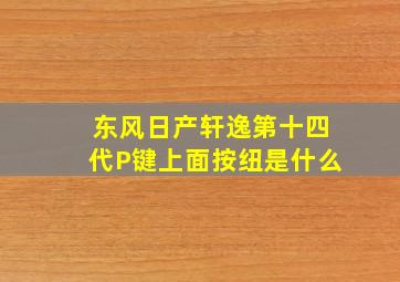 东风日产轩逸第十四代P键上面按纽是什么