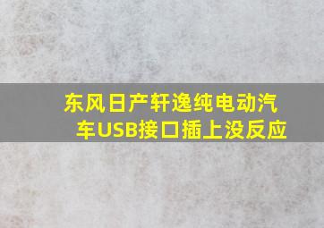 东风日产轩逸纯电动汽车USB接口插上没反应