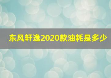 东风轩逸2020款油耗是多少