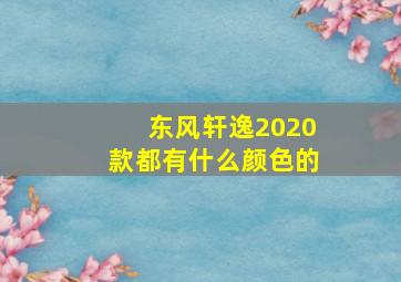 东风轩逸2020款都有什么颜色的