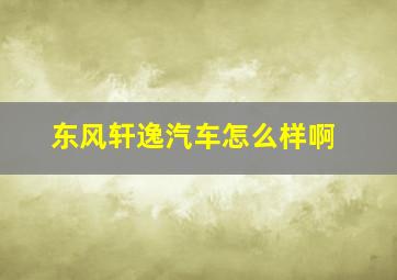 东风轩逸汽车怎么样啊