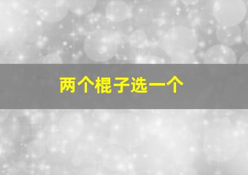 两个棍子选一个