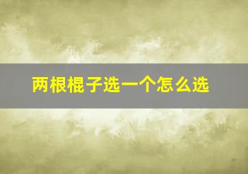 两根棍子选一个怎么选