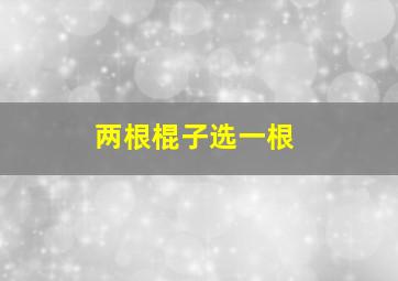 两根棍子选一根