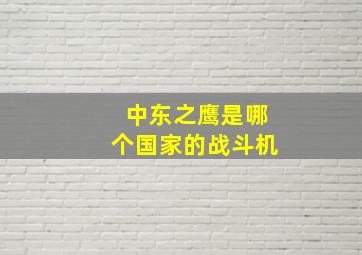 中东之鹰是哪个国家的战斗机