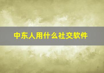 中东人用什么社交软件