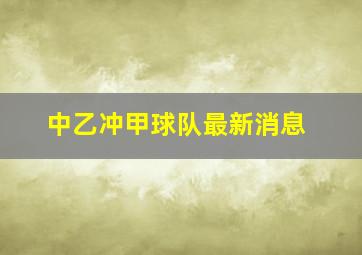 中乙冲甲球队最新消息