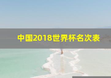 中国2018世界杯名次表