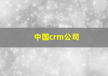 中国crm公司