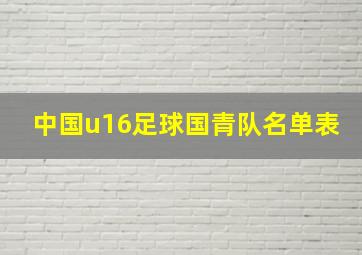 中国u16足球国青队名单表