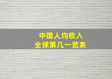 中国人均收入全球第几一览表