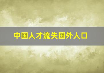 中国人才流失国外人口