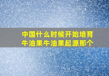 中国什么时候开始培育牛油果牛油果起源那个