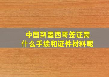 中国到墨西哥签证需什么手续和证件材料呢