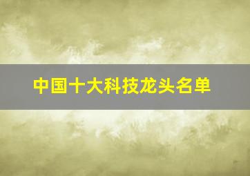 中国十大科技龙头名单