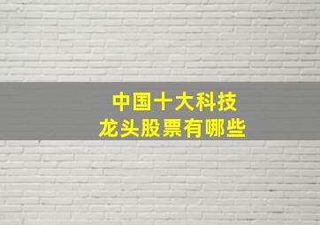 中国十大科技龙头股票有哪些