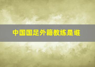 中国国足外籍教练是谁