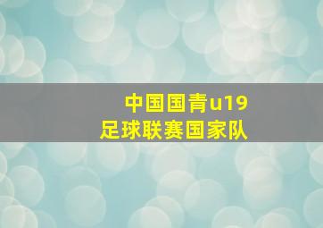 中国国青u19足球联赛国家队