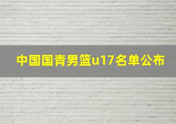 中国国青男篮u17名单公布