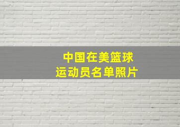 中国在美篮球运动员名单照片