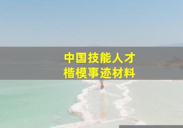 中国技能人才楷模事迹材料