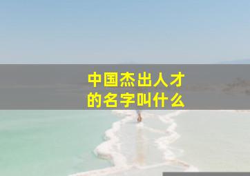 中国杰出人才的名字叫什么