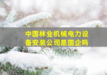 中国林业机械电力设备安装公司是国企吗