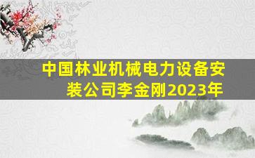 中国林业机械电力设备安装公司李金刚2023年