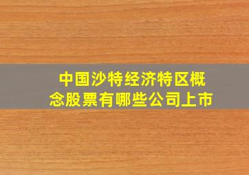 中国沙特经济特区概念股票有哪些公司上市