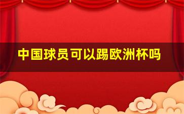 中国球员可以踢欧洲杯吗