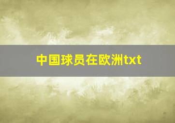 中国球员在欧洲txt