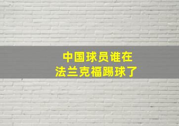 中国球员谁在法兰克福踢球了