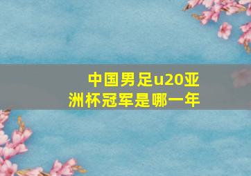 中国男足u20亚洲杯冠军是哪一年